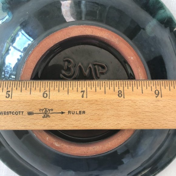 VTG Expo 67 BMP Canada Drip Glazed Green Brown Ruffled Ashtray Candy Dish - Picture 8 of 8